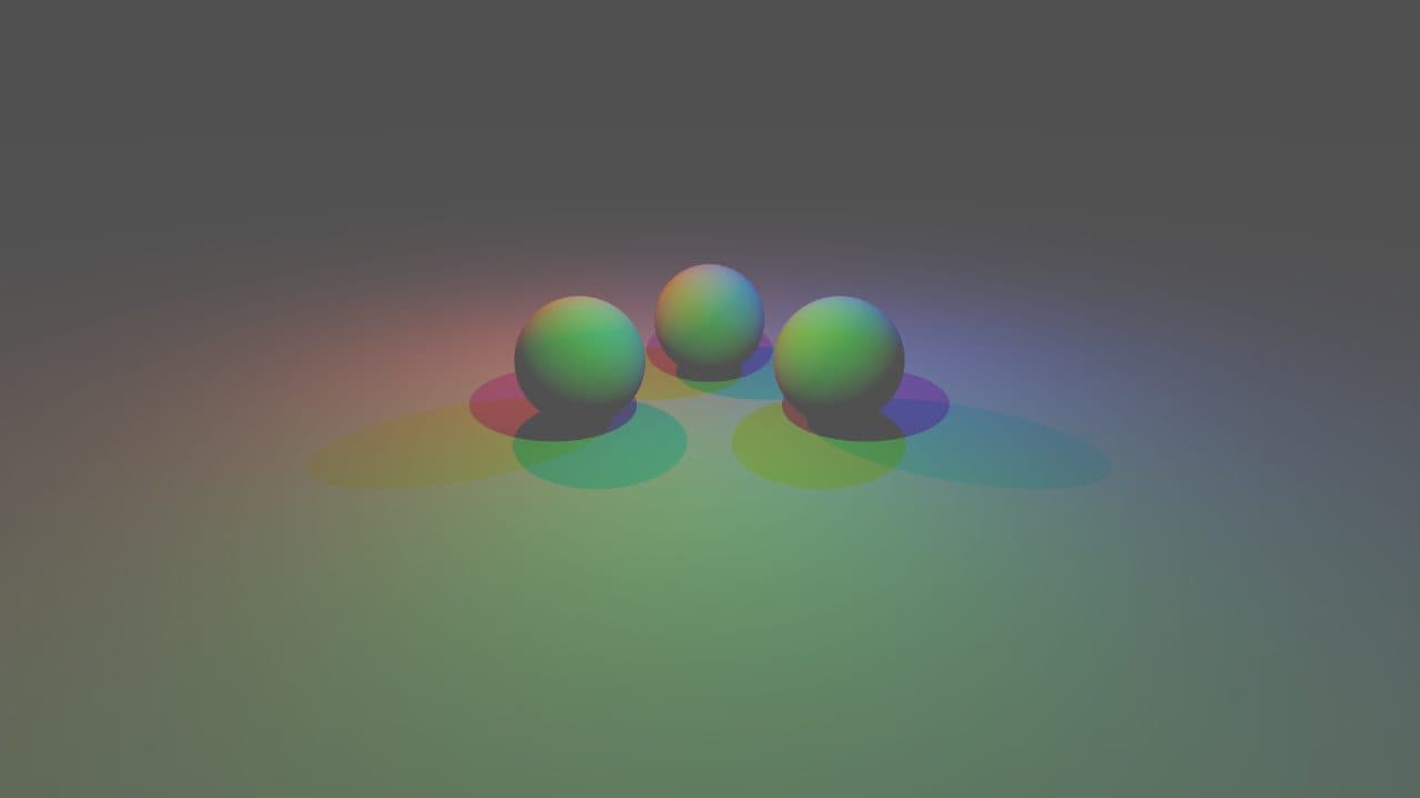 Sphères sous plusieurs lumières